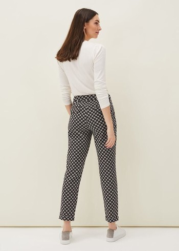 Phase Eight Ryleigh Geometric Print Tapered Trousers Black/Multicolor Canada | ZSRIXT-871